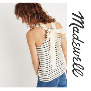NWOT Madewell Striped Bow-Back Knit Tank Top